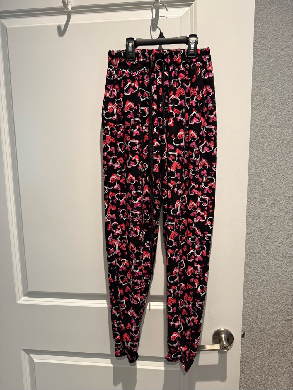 Always Black Joggers with Pink Heart Print